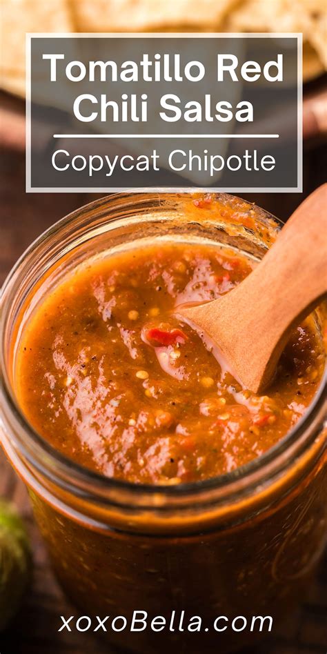 Tomatillo Red Chili Salsa Copycat Chipotle Hot Salsa