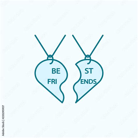 Pendant Best Friends Colored Line Icon Simple Colored Element