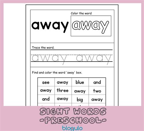 40 Sight Words Activities For Preschool For Away