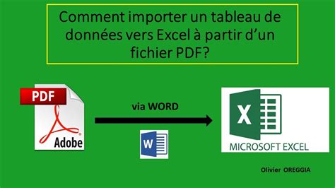 Comment importer des données d un tableau PDF vers EXCEL YouTube