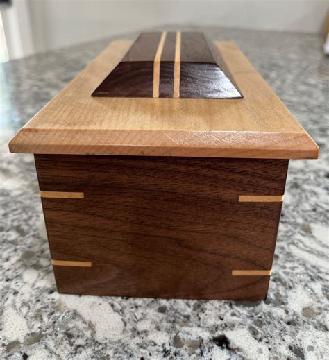 Hand Crafted Solid Walnut And Maple Keepsake Box Etsy