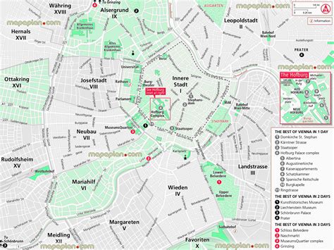 Vienna map - Best of Vienna - 1, 2 & 3-day trip planner - Travel map ...