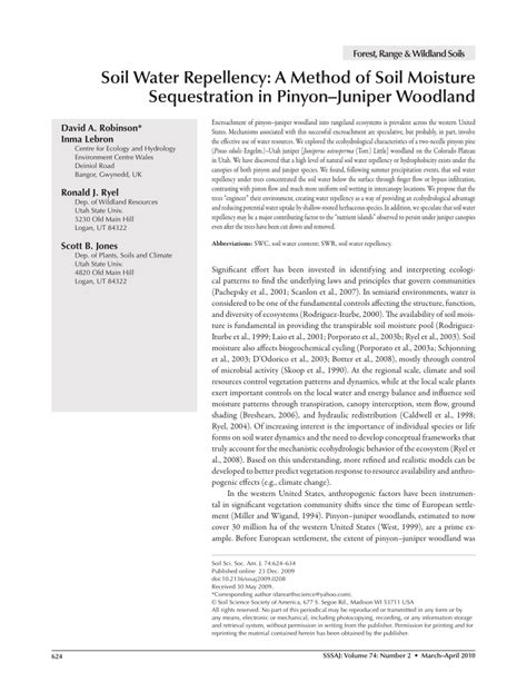 Pdf Soil Moisture Sequestration In Pinyon Juniper Woodland Induced