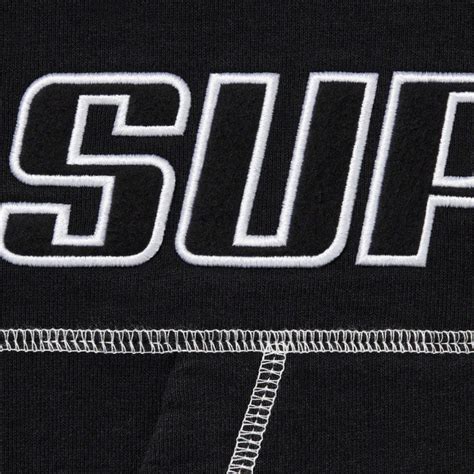 Supreme Coverstitch Hoodie Black