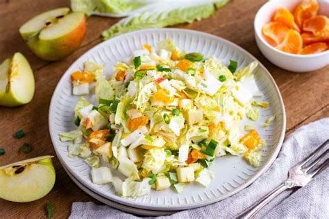 Chinakohl Salat Mit Mandarinen Und Apfel Herrlich Fruchtig