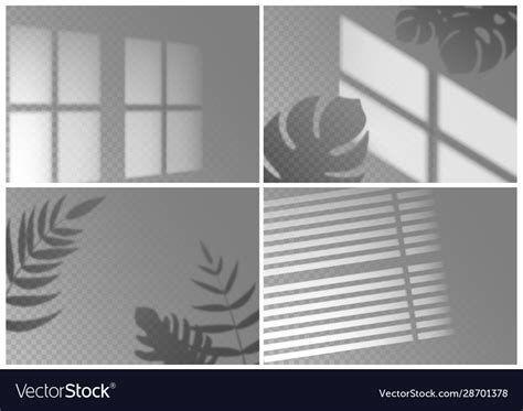 Realistic Shadow Overlay Window Light Royalty Free Vector