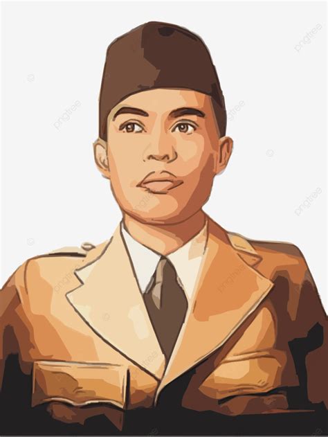 Portrait Of General Soedirman Aka General Sudirman Vector Sudirman