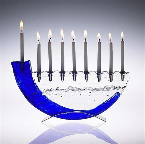 Art Glass Menorahs Menorah Glass Art Glass