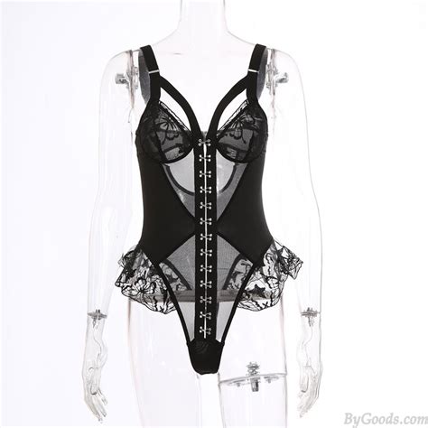 Sexy Papillon Nuisette En Maille Justaucorps Corset Combinaison Une