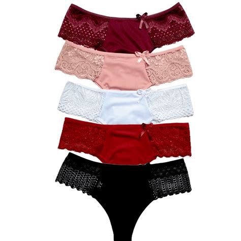 Kit 10 Calcinhas Fio Calcinha Renda Na Lateral Lingerie Sacoleira