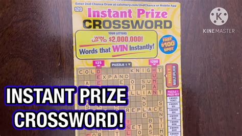 Instant Prize Crossword Ca Scratchers Youtube