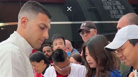 Diogo Dalot Meets Fans Before Man Utd V Chelsea Manchester United