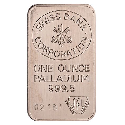 Buy 1 Oz Swiss Bank Corporation Palladium Bullion Bar