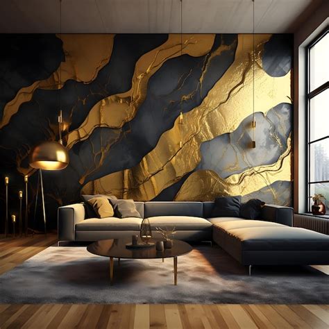 Premium Ai Image Interior Design Wall Waves Marbling