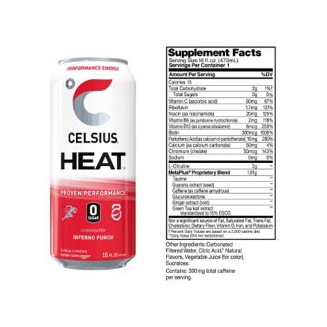 CELSIUS HEAT Sparkling Inferno Punch Energy Drink 16 Fl Oz Kroger