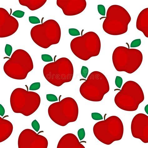 Apples Seamless Texture Apples Background Wallpaper Stock Vector