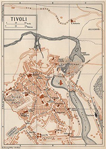 Buy Tivoli Vintage Town City Plan Pianta Pa Citt Lazio Italy