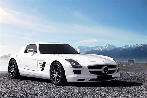 HD Wallpaper White Mercedes Benz SLS AMG Coupe Mercedes Sls Amg Side