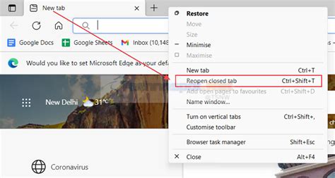 How To Reopen Recently Closed Tabs In Chrome Firefox And Edge