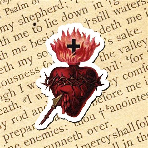 Sacred Heart Of Jesus Vinyl Sticker Waterproof Uv Resistant Catholic