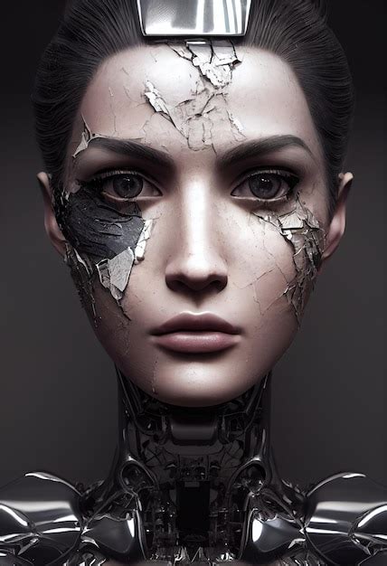 Premium Photo Portrait Of A Futuristic Female Robot An Artistic