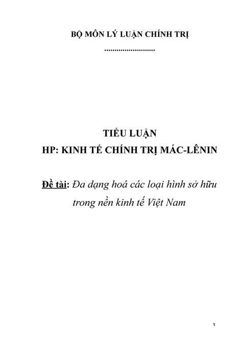 Kinh Te Chinh Tri Mac Lenin Cau So Huu Trong Qua Trinh Hinh Thanh Va