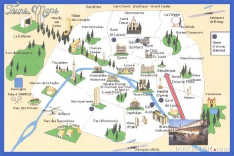 Paris Map Landmarks Paris Landmarks Map - ToursMaps.com