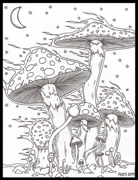 Stoner Mushroom Coloring Pages For Adults Kidsworksheetfun