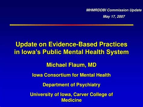 Ppt Update On Evidence Based Practices In Iowas Public Mental Health