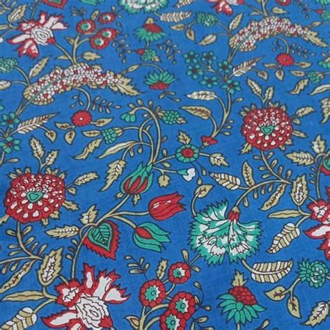 Blue Base Color Blue Digital Printed Cotton Fabric Gsm Gsm At Rs