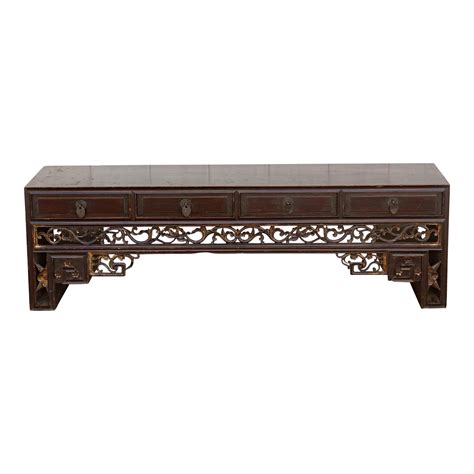 Antique Brown And Gilt Chinese Kang Table Chairish