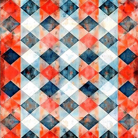 Watercolor Seamless Checkered Pattern Premium AI Generated Image