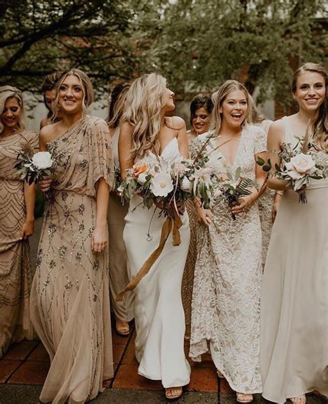 The Magic Of Mismatched Bridesmaid Dresses Modern Wedding