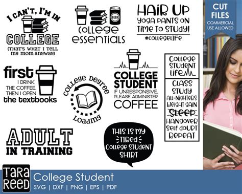 College Student College Svg And Cut Files For Crafters Etsy