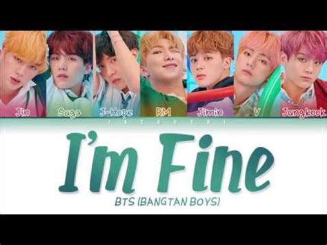 BTS 방탄소년단 I m Fine Color Coded Lyrics Eng Rom Han 가사 YouTube