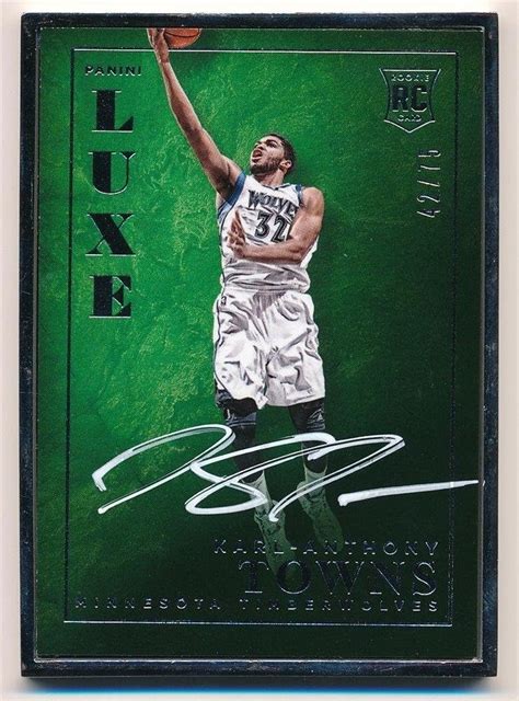 Karl Anthony Towns Panini Luxe Rc Rookie Framed Autograph Sp