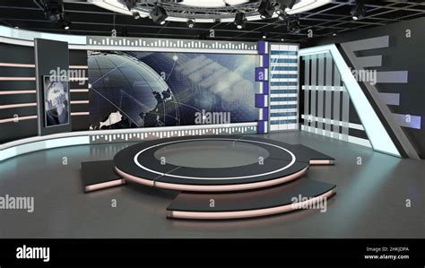 Virtual Tv Studio Set Green Screen Background D Rendering Stock