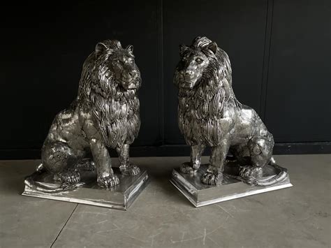 Leões Escultura em aço inox Stainless Steel Sculptures Lions Ze