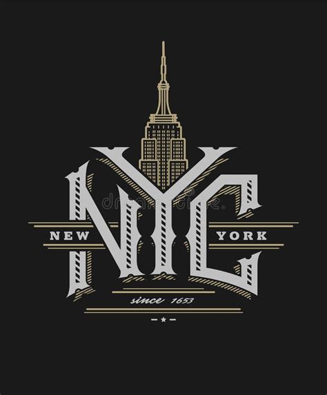 Logotipo De La Ciudad De Nueva York Emblema Estilo Vintage Sobre Un