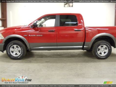 2012 Dodge Ram 1500 Outdoorsman Crew Cab 4x4 Flame Red Dark Slate