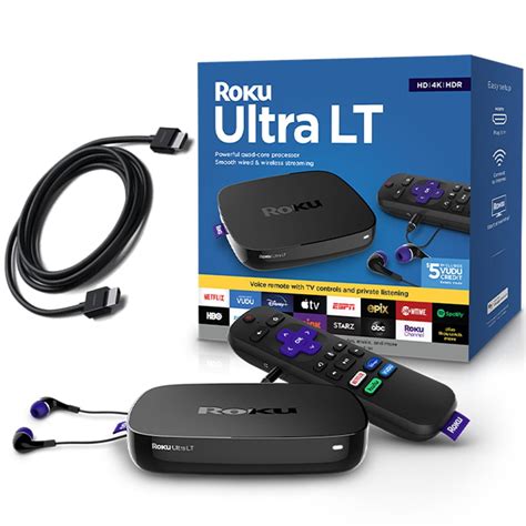 Roku Ultra LT 4K HDR HD Streaming Player With Enhanced Voice Remote