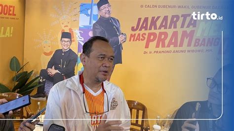 Cak Lontong Jamin Pramono Rano Tak Serang Personal Saat Debat