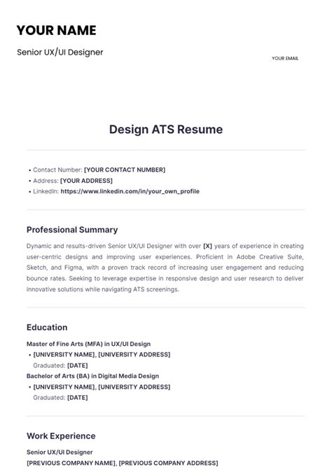 ats resume templates  edit