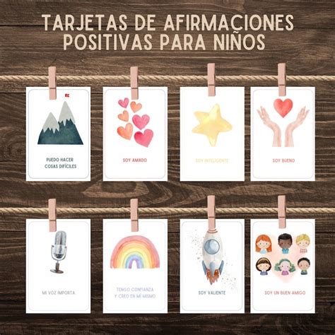 Tarjetas De Afirmaciones Positivas Para Niños En Español Positive