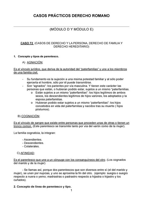 Casos PrÁcticos Casos PrÁcticos Derecho Romano MÓdulo D Y MÓdulo E