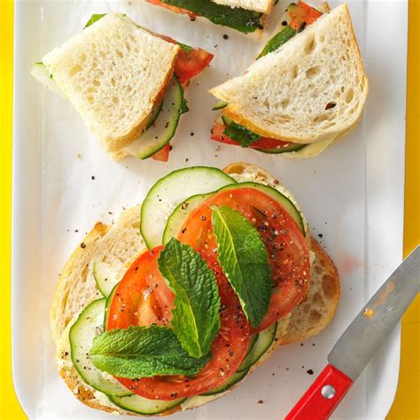 Mint Cucumber Tomato Sandwiches Recipe Taste Of Home