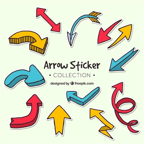 Free Vector Set Of Hand Drawn Arrow Stickers