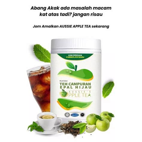 NUTRIDAX TEH CAMPURAN EPAL HIJAU AUSSIE S APPLE TEA ORIGINAL HQ