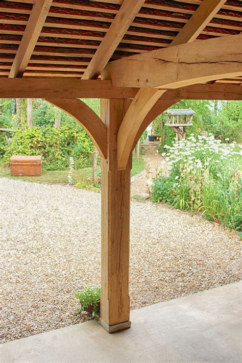 Oak Posts In Oak Framed Garage Traditional Garage Sussex By The