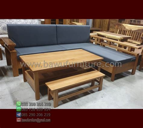 Kursi Sudut Jepara Model Minimalis Kayu Jati Terbaru Bawu Furniture